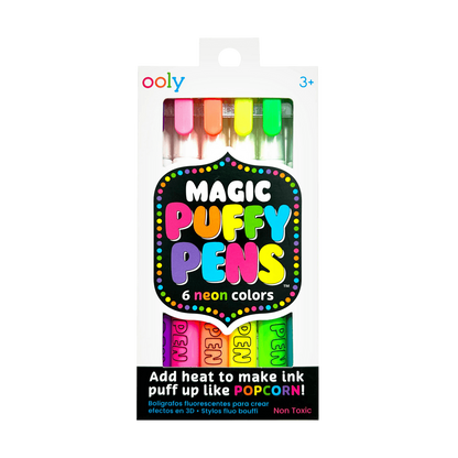 Ooly Magic Puffy Neon Pens - Set of 6