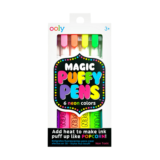 Ooly Magic Puffy Neon Pens - Set of 6