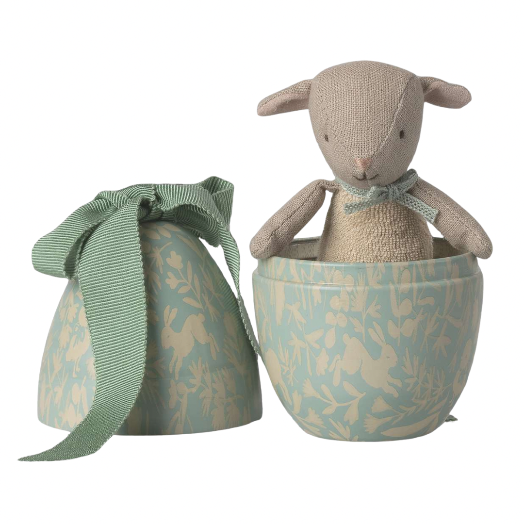 Maileg Easter Egg with Micro Lamb - Small Mint