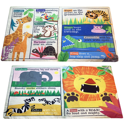 Nursery Times Crinkly Newspaper Cloth Book - Safari Animals