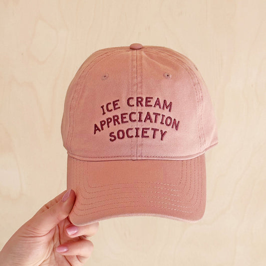 Ice Cream Appreciation Society Baseball Cap - Dusty Rose