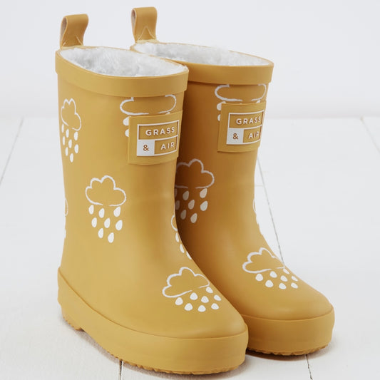 Colour Changing Kids Wellies - Ochre