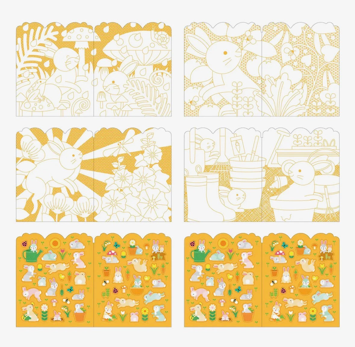 Bunnies Colouring Book and Stickers