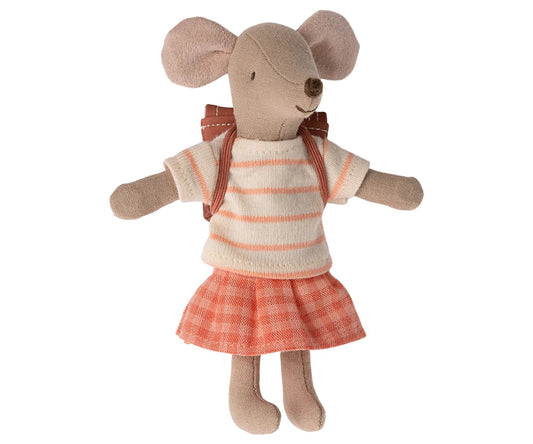 Maileg Big Sister Tricycle Mouse - Coral