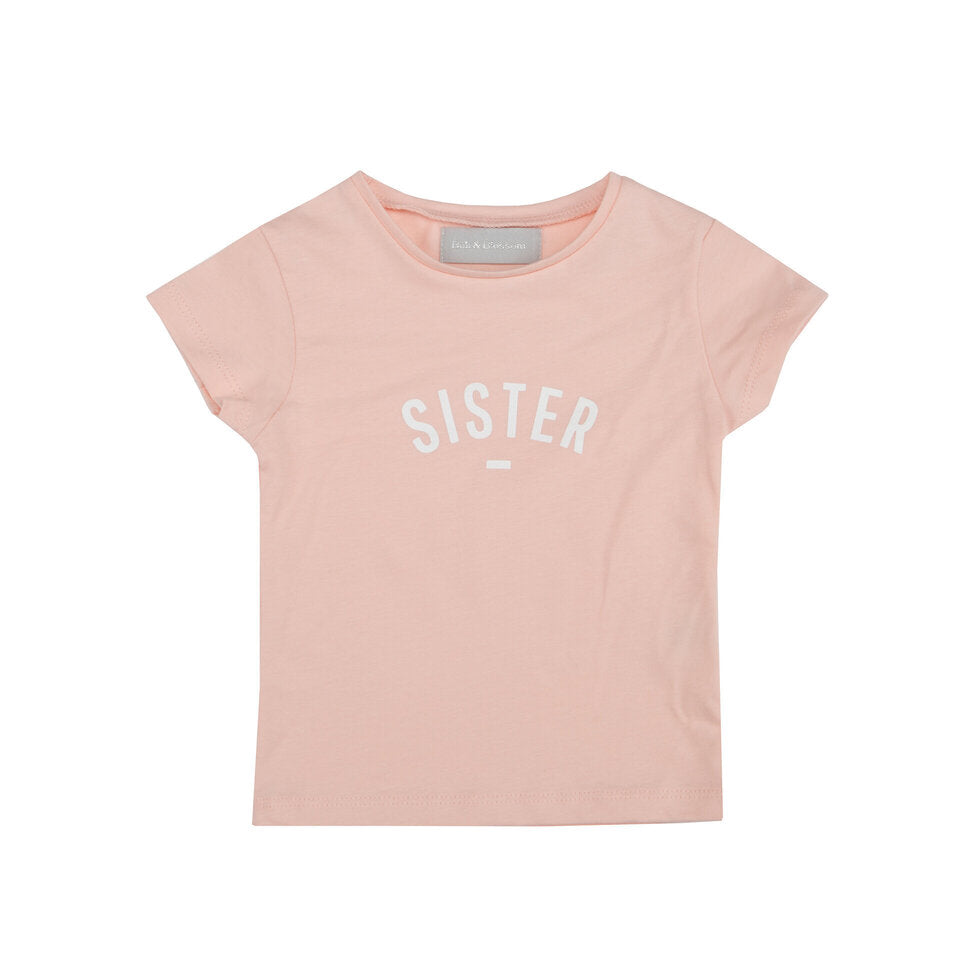 Blush Pink SISTER Cap Sleeve T-Shirt