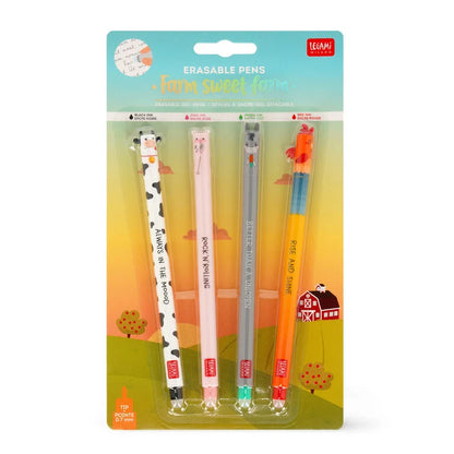 Legami Set of 4 Erasable Pens - Farm