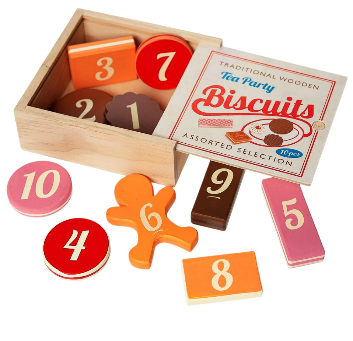 Wooden Tea Party Biscuits