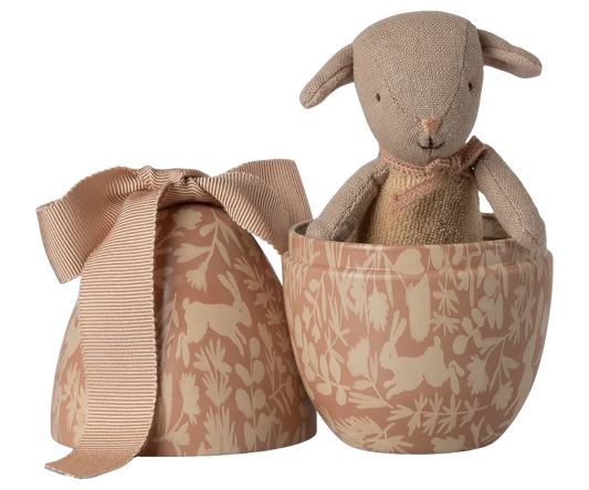 Maileg Easter Egg with Micro Lamb - Small Pink