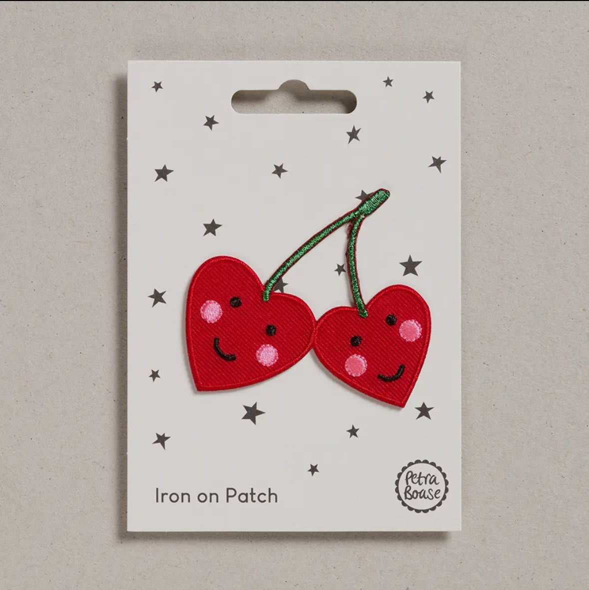 Iron on Patch - Cherry Hearts