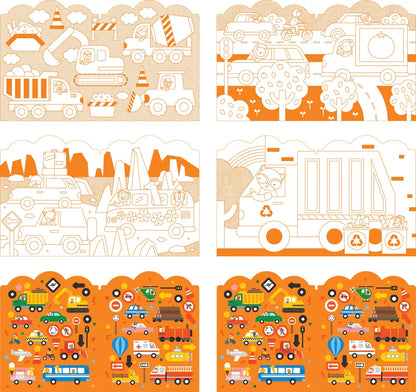 Vehicles Colouring Book and Stickers