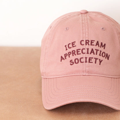 Ice Cream Appreciation Society Baseball Cap - Dusty Rose