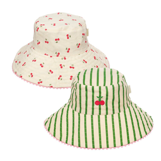 Cherry Kiss Stripy Reversible Sun Hat 3-6 years