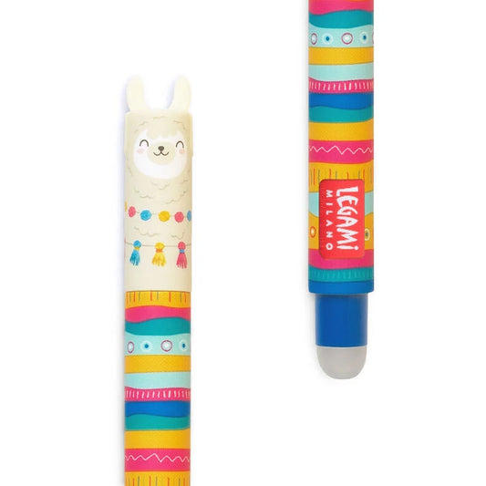 Legami Erasable Llama Pen - Blue Ink