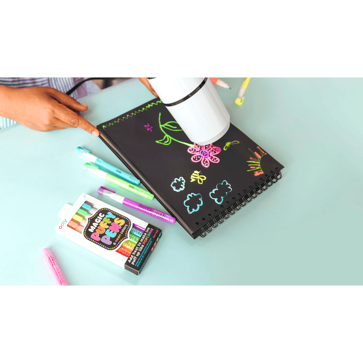 Ooly Magic Puffy Neon Pens - Set of 6