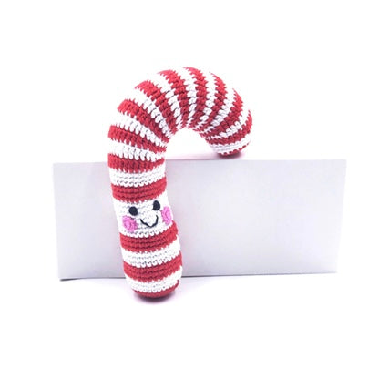 Friendly Christmas Candy Cane Rattle