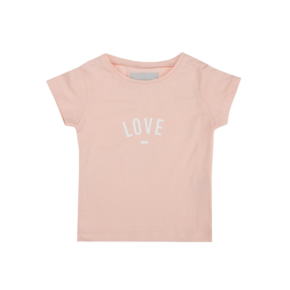 Blush Pink LOVE Short Cap Sleeved T-Shirt