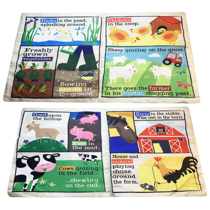 Nursery Times Crinkly Newspaper Cloth Book - Farm Animals
