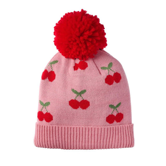 Cheerful Cherry Knitted Hat 3-6 years