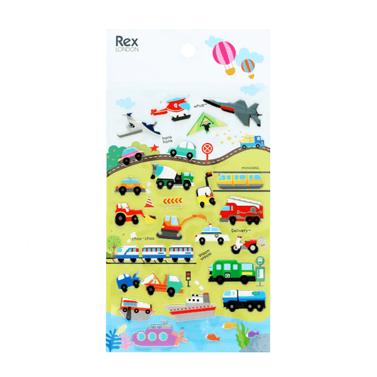 3D Puffy Stickers - Vehicles