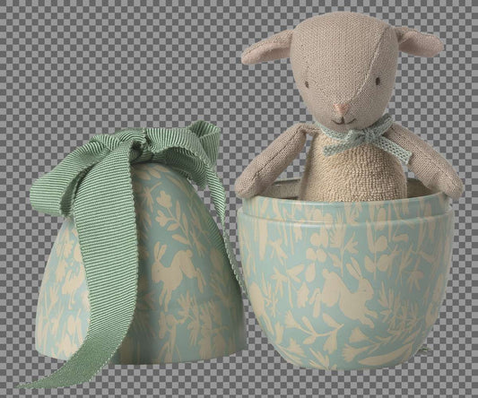 Maileg Easter Egg with Micro Lamb - Small Mint