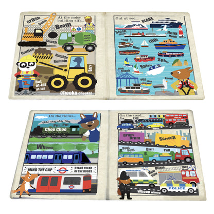 Nursery Times Crinkly Cloth Book -  Noisy Vehicles
