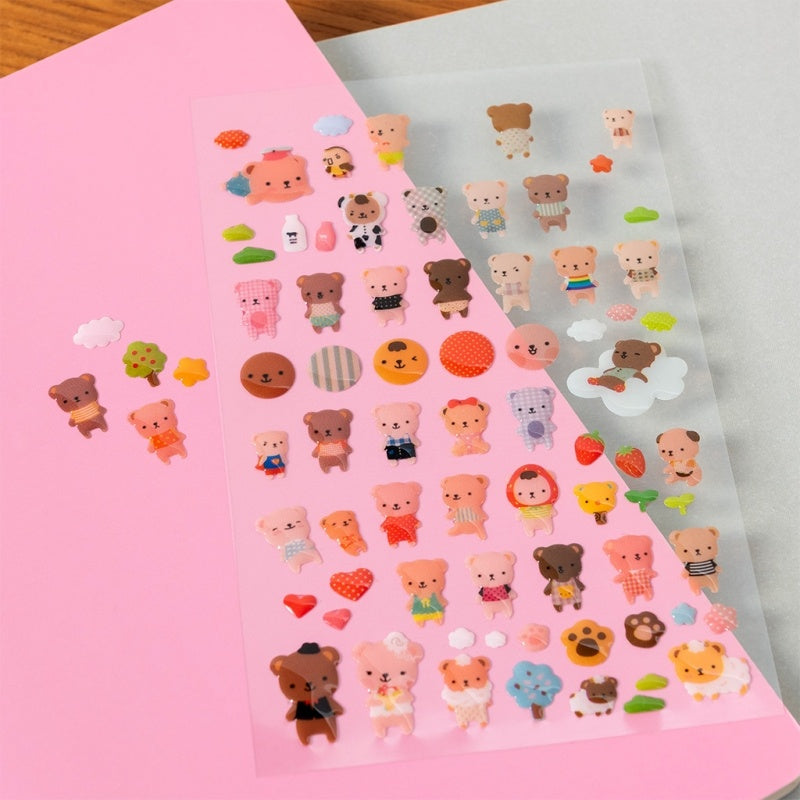 3D Puffy Stickers - Adorable Bears