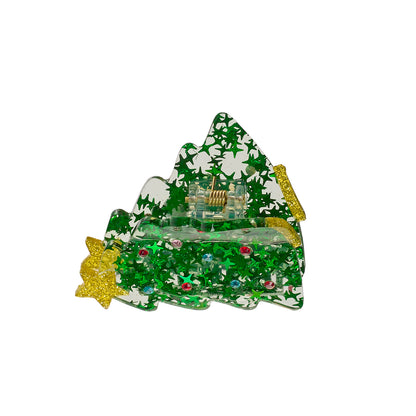 Jolly Christmas Tree Claw Clip