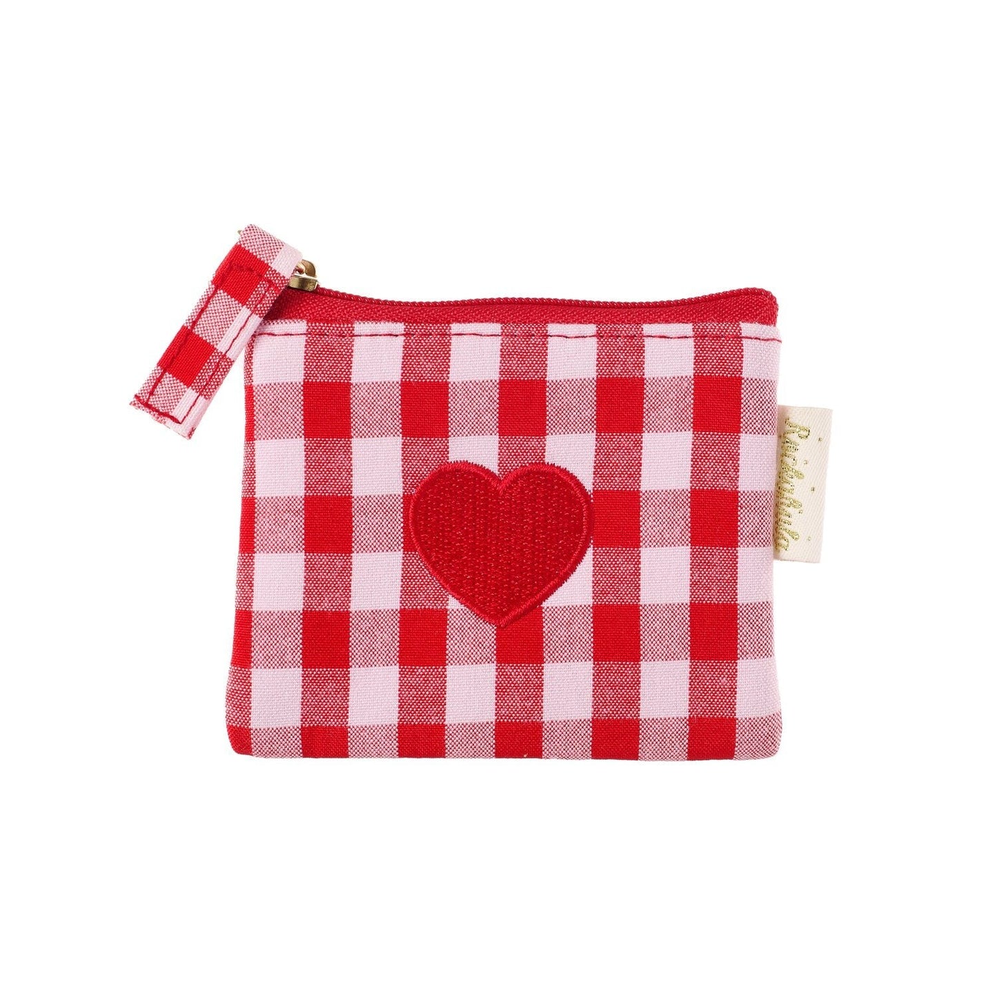 Red Gingham Love Heart Mini Purse