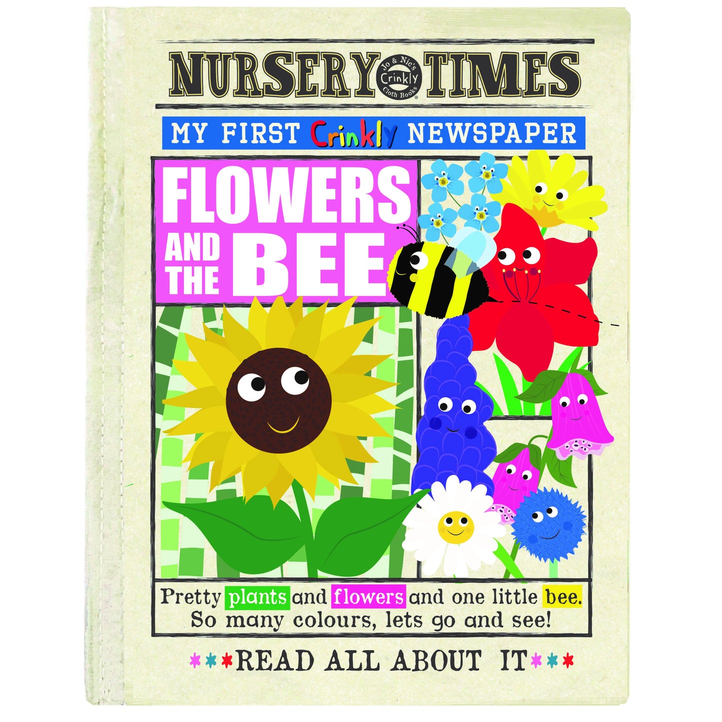 Nursery Times Crinkly Cloth Book - Flowers and the bee