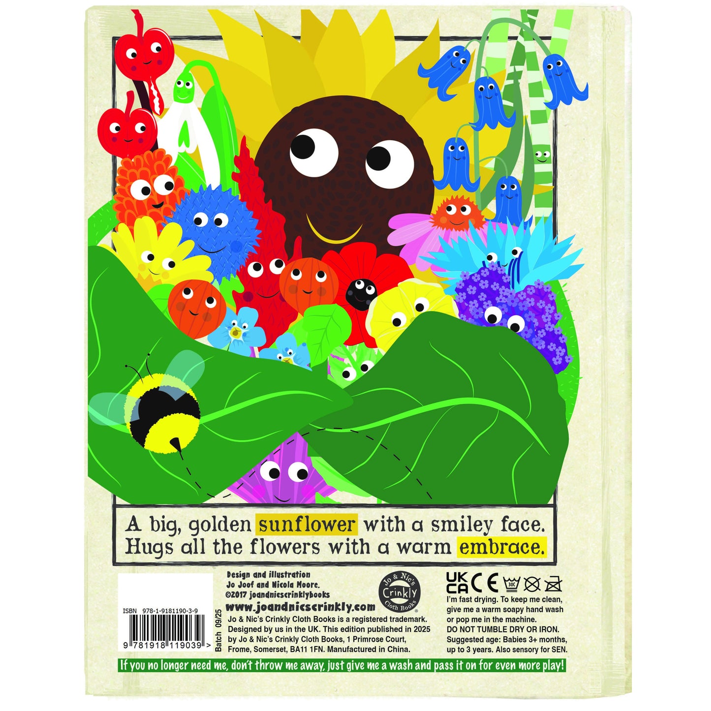 Nursery Times Crinkly Cloth Book - Flowers and the bee