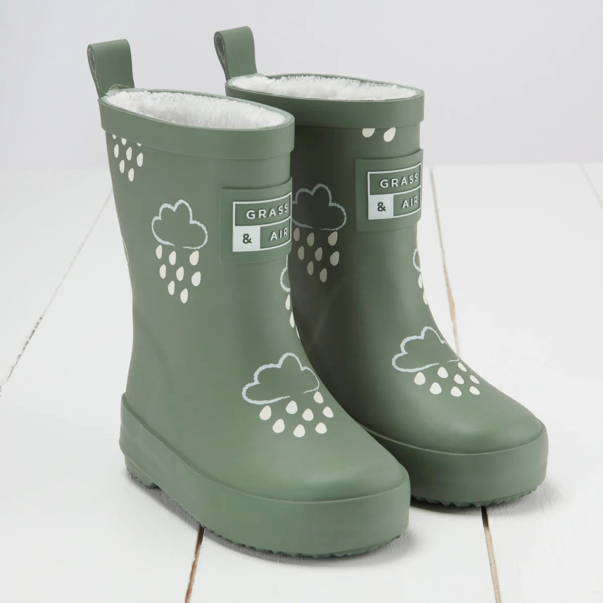Colour Changing Kids Wellies - Khaki