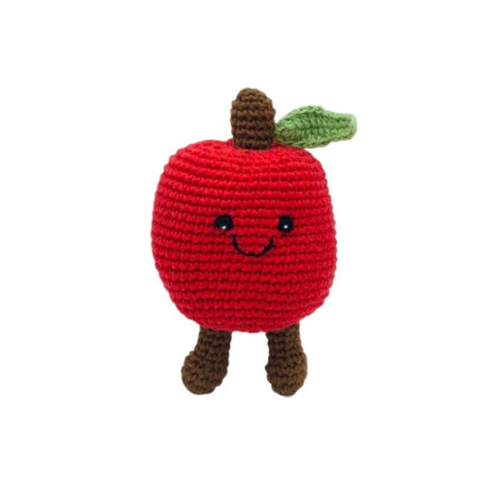 Fair Trade Crochet Red Apple Baby Rattle