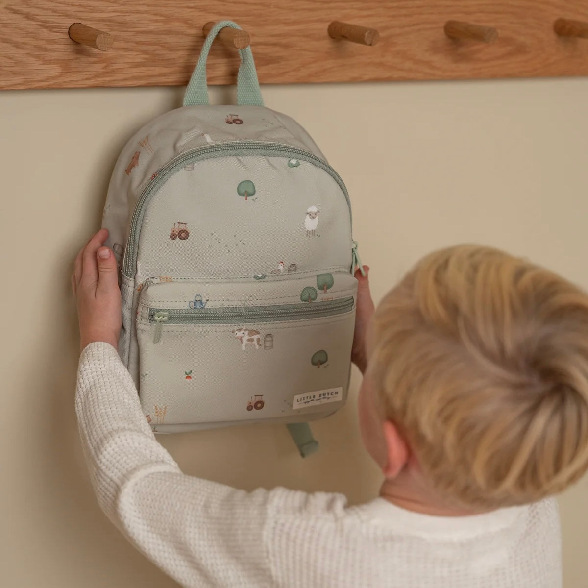 The Little Dutch farm backpack is the perfect nursery, preschool or playschool bag for kids