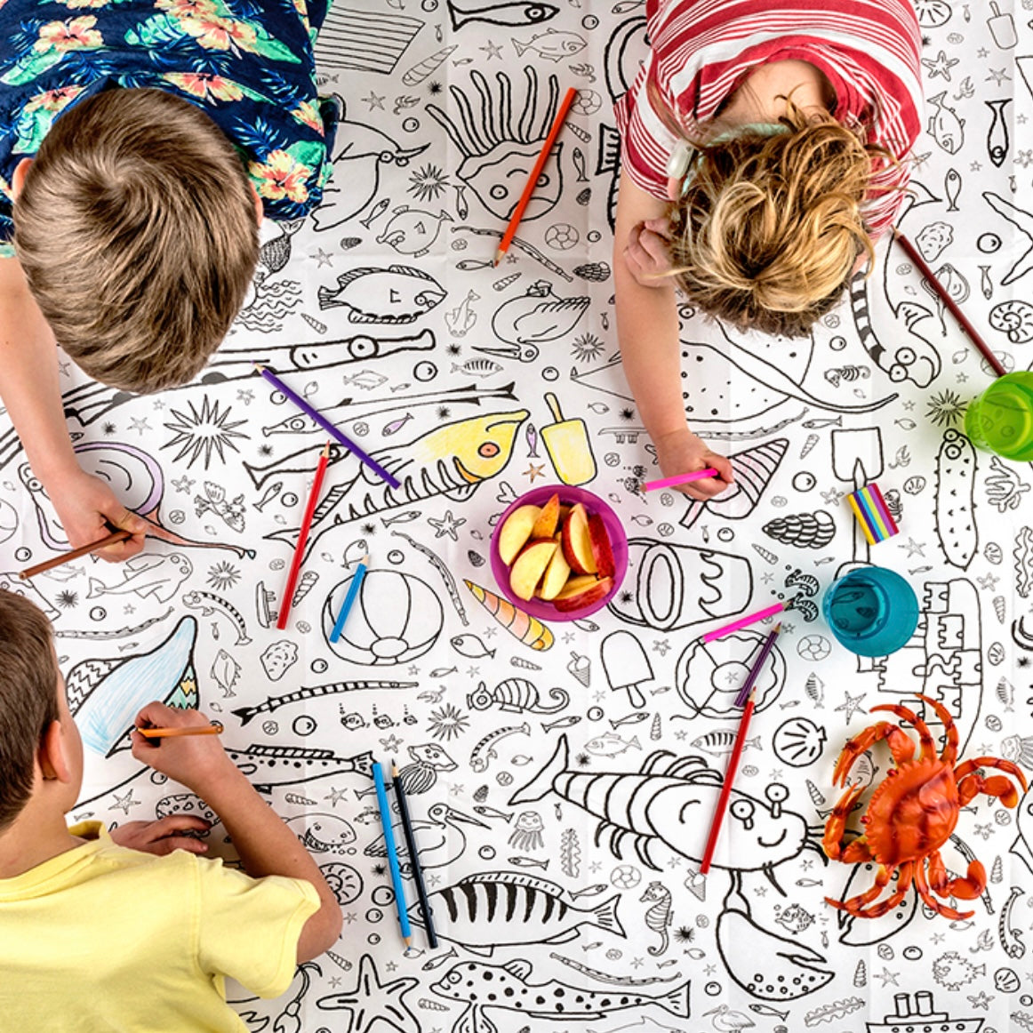 Giant colouring in poster/tablecloth - Seaside