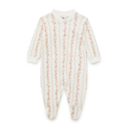 Baby Sleepsuit Floral Stripe