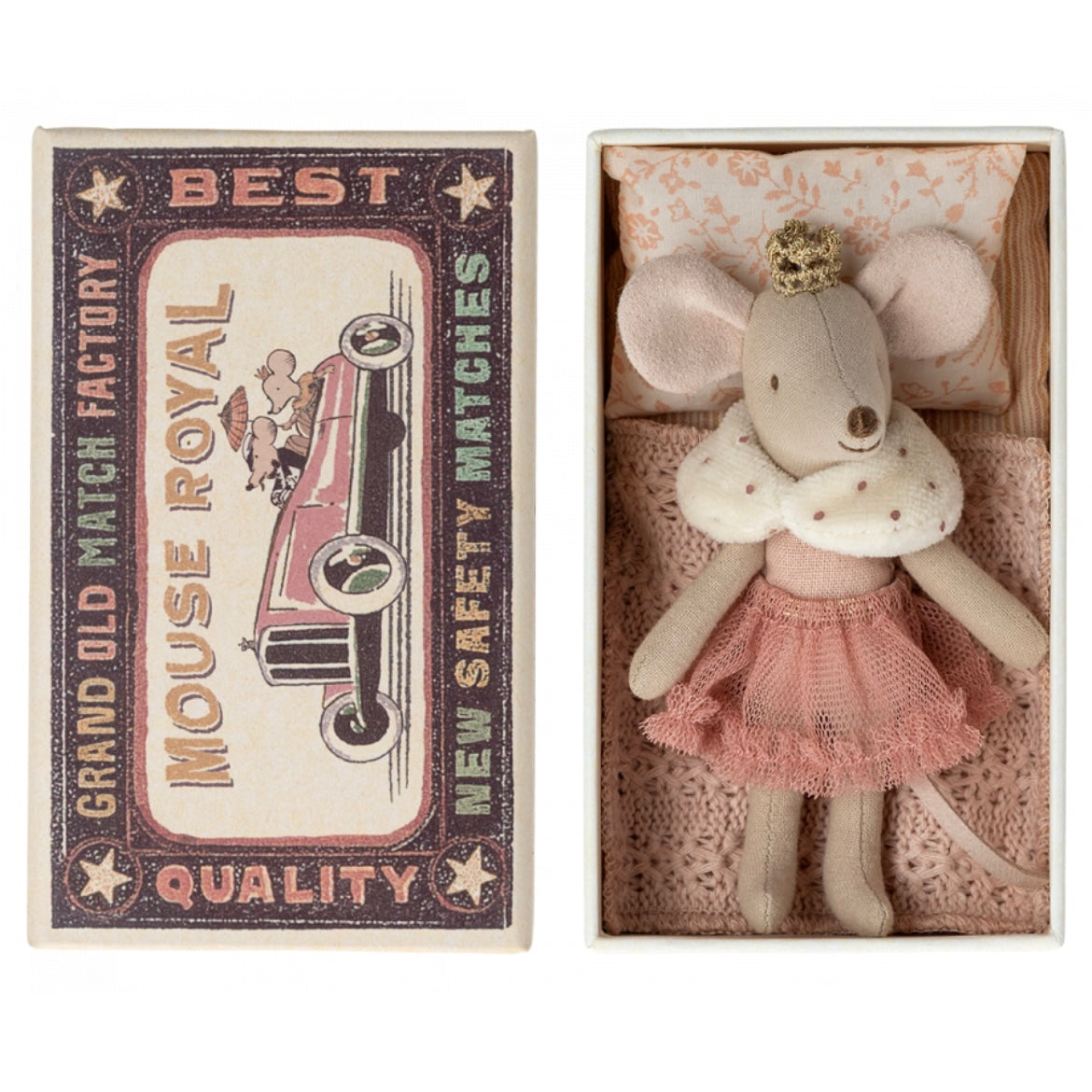 Maileg Princess Little Sister Mouse in a Matchbox