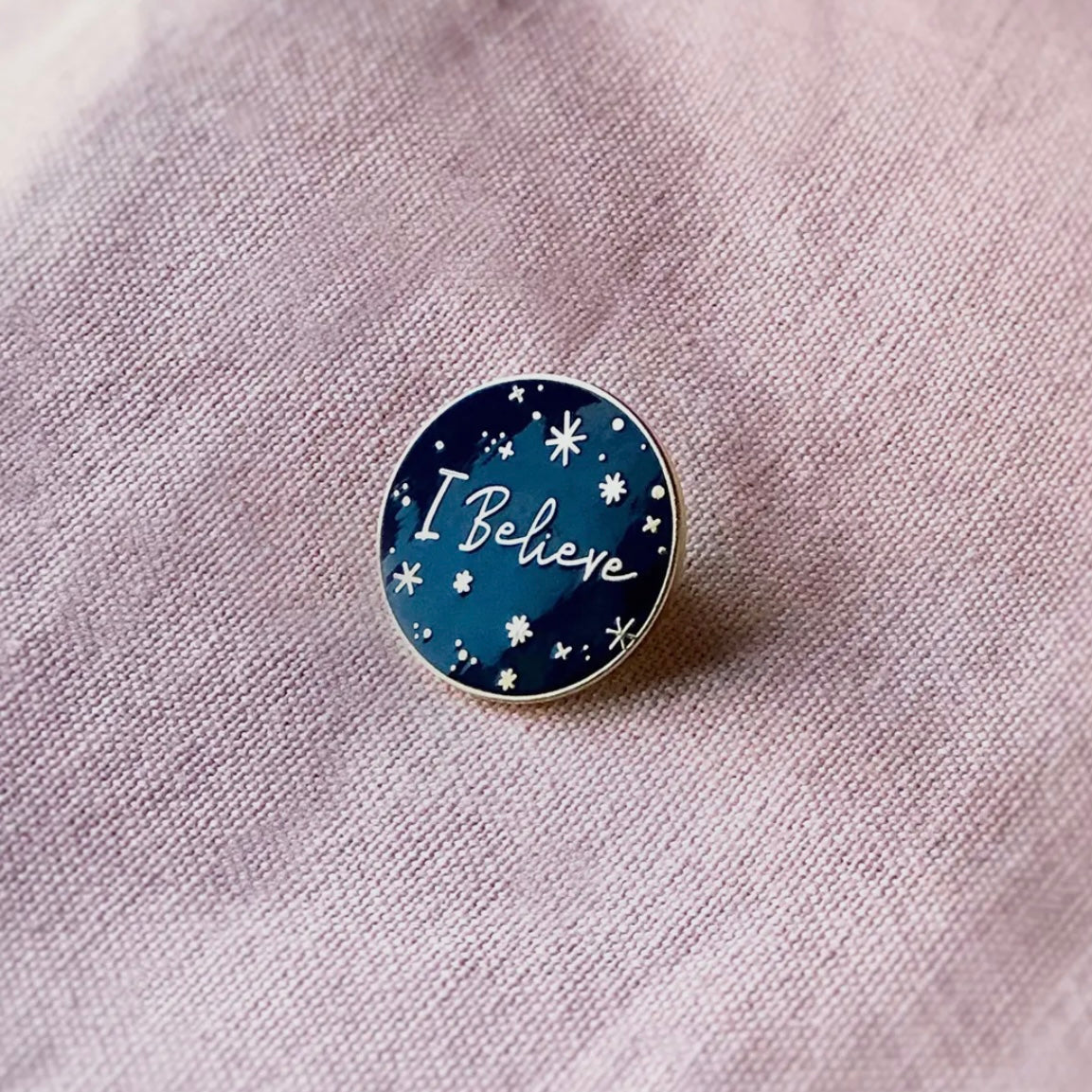 I Believe pin badge - Navy Blue