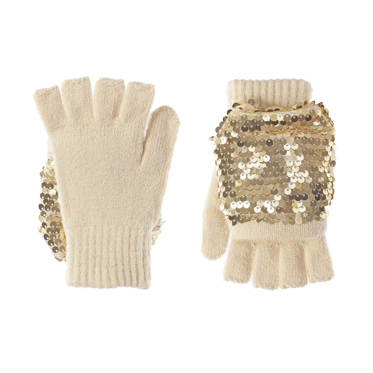 Shimmer Sequin Knitted Gloves 3-6 Years