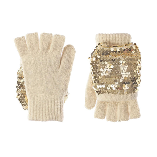 Shimmer Sequin Knitted Gloves 3-6 Years