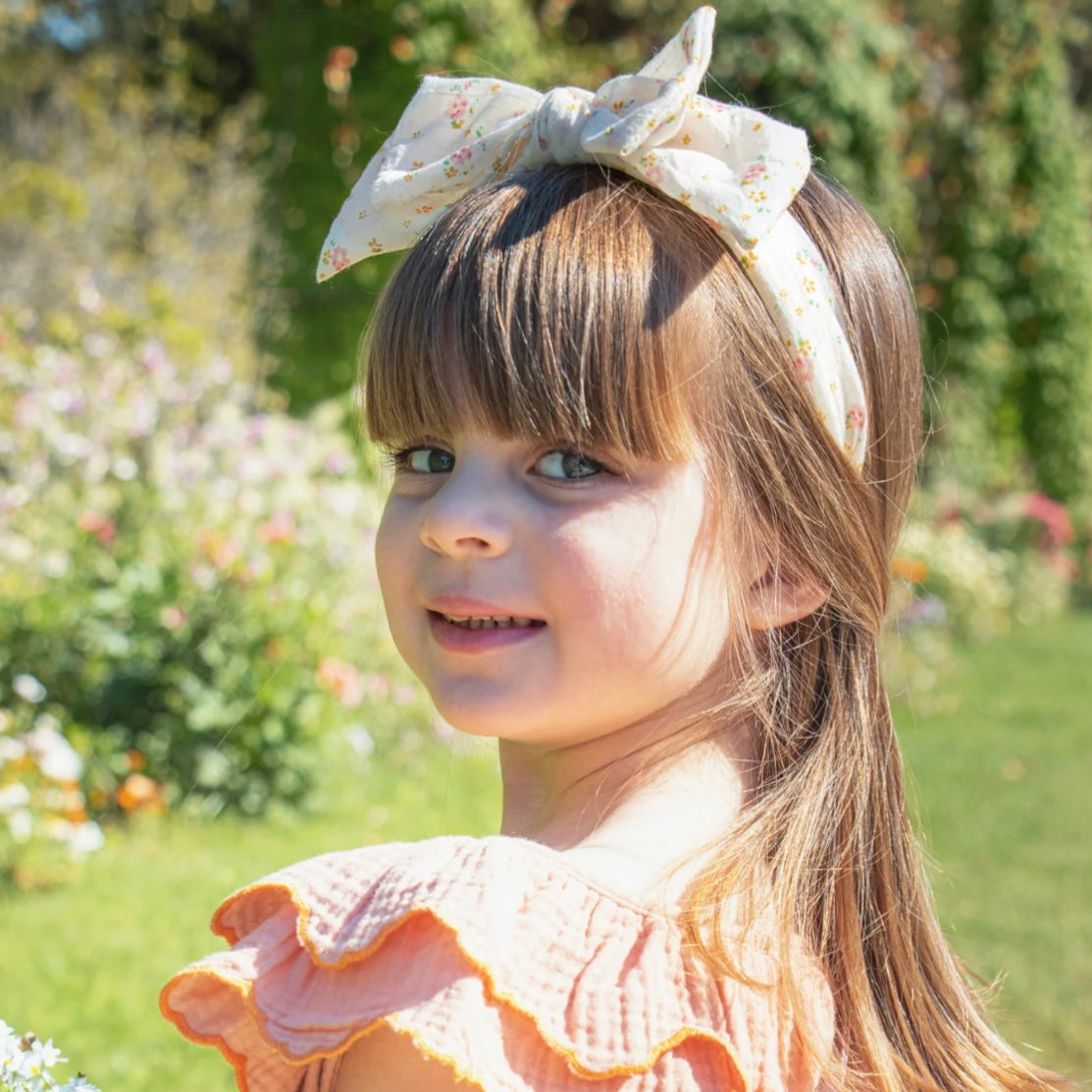 Tiny Blossom Double Bow Headband