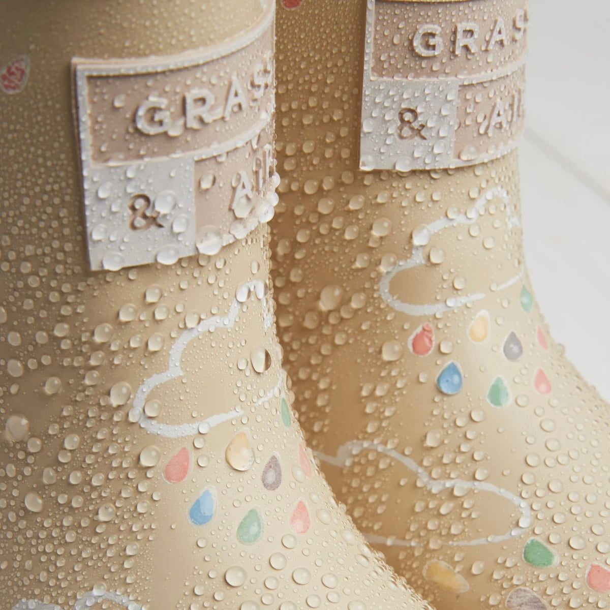 Colour Changing Kids Wellies - Stone