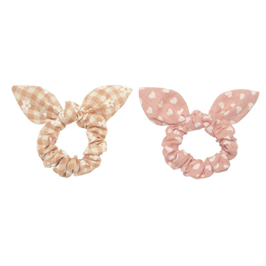 Daisy Gingham Bunny Ears Scrunchies