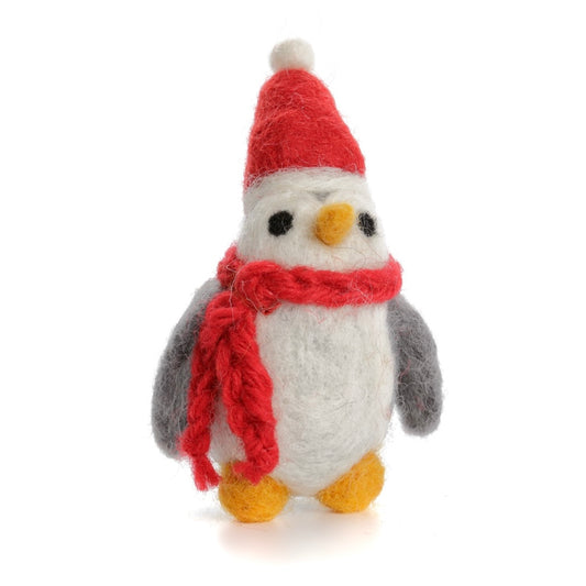 Small Grey Penguin Christmas Tree Decoration