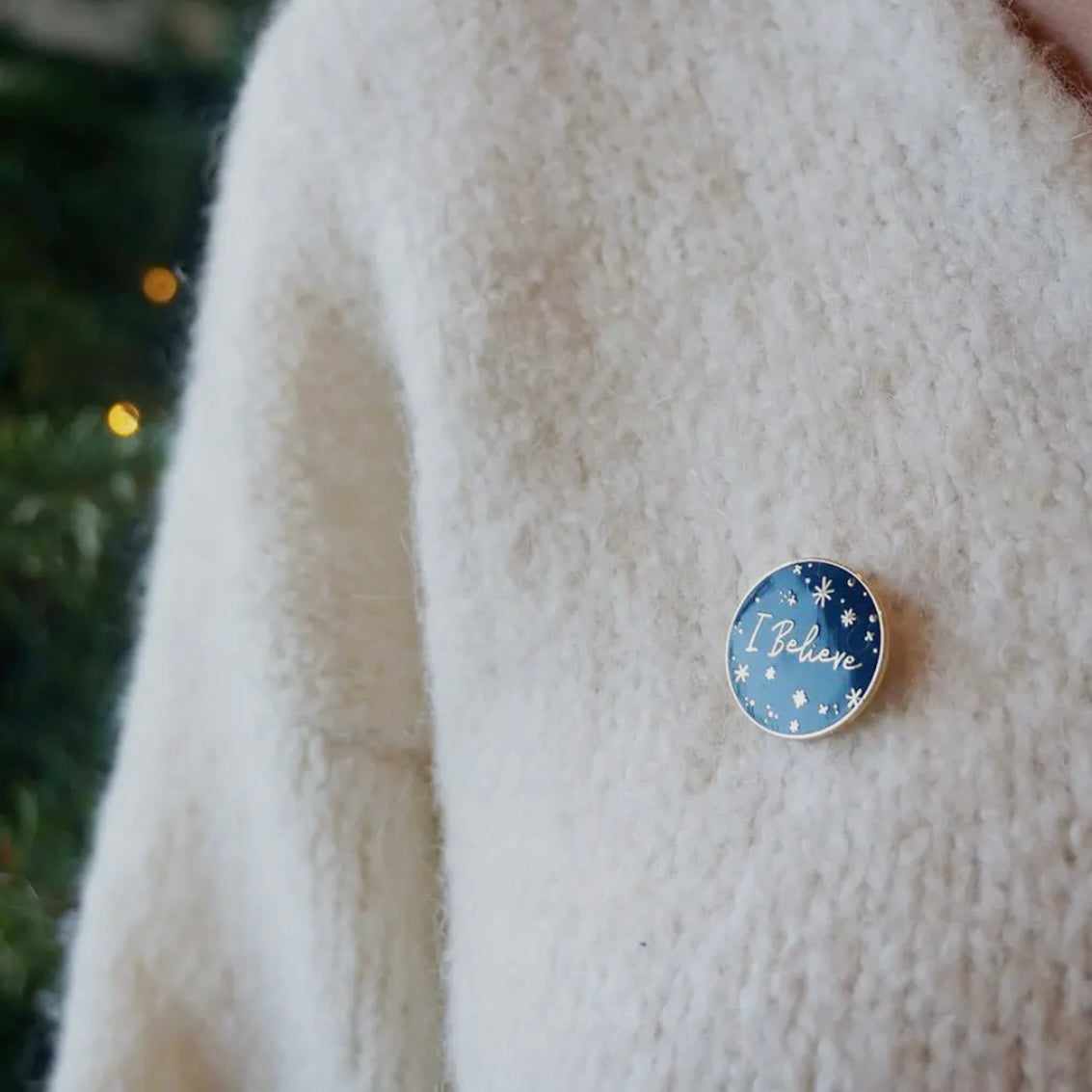 I Believe pin badge - Navy Blue