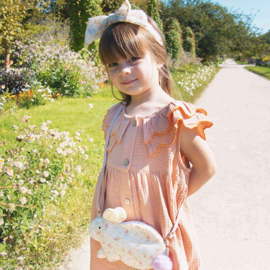 Tiny Blossom Double Bow Headband