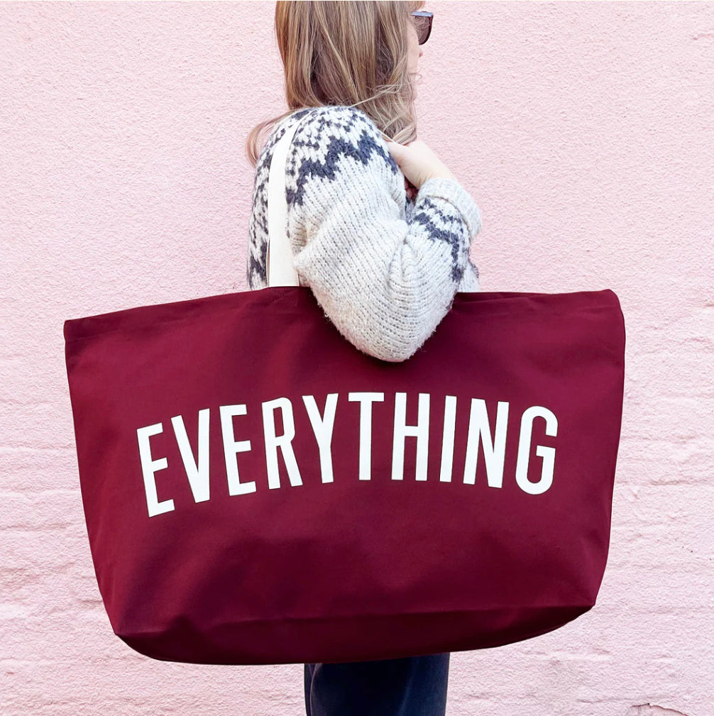 Everything - Burgandy Tote Bag