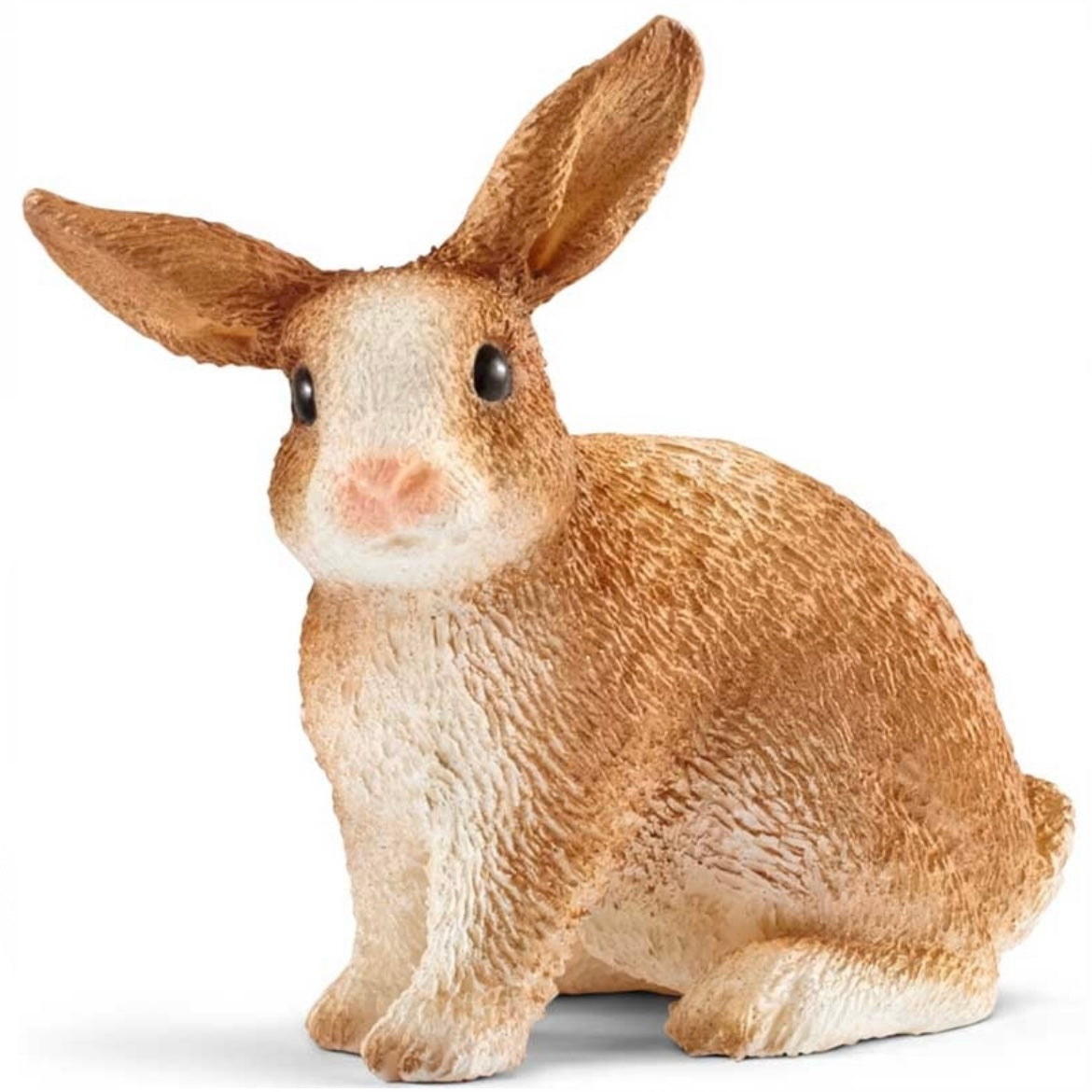 Toy bunny rabbit. Orange/brown and white, hand painted.