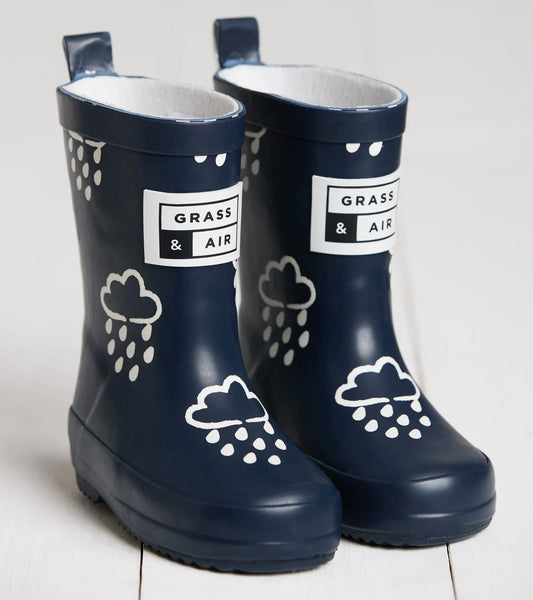Colour Changing Kids Wellies - Navy