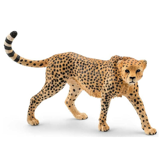 Toy cheetah. Yellow with black spots, hand painted.