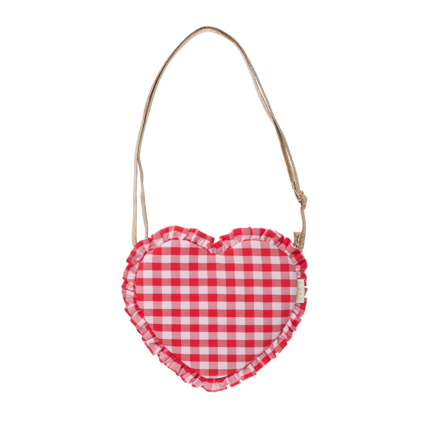 Red Gingham Ruffle Heart Bag